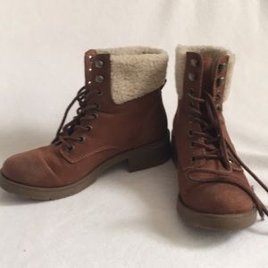 MOSSIMO Fleece-topped combat boots